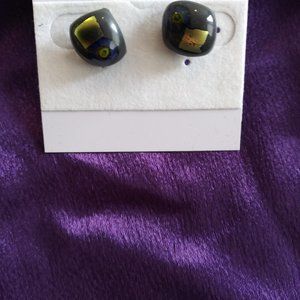 Handcrafted fused glass post earrings